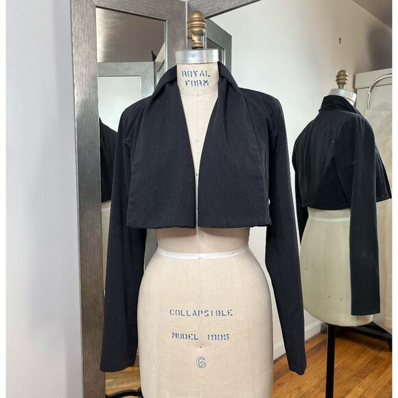 Rinascimento Grey Bolero Blazer with shawl collar, Size M. - Picture 1 of 7